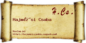 Hajmási Csaba névjegykártya